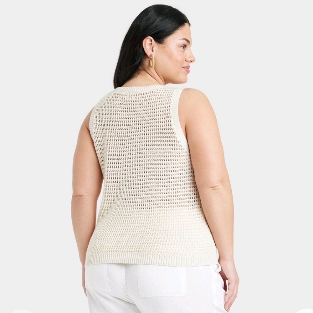 Women's Crewneck Pullover Sweater - A New Day Cream - Picture 2 of 13